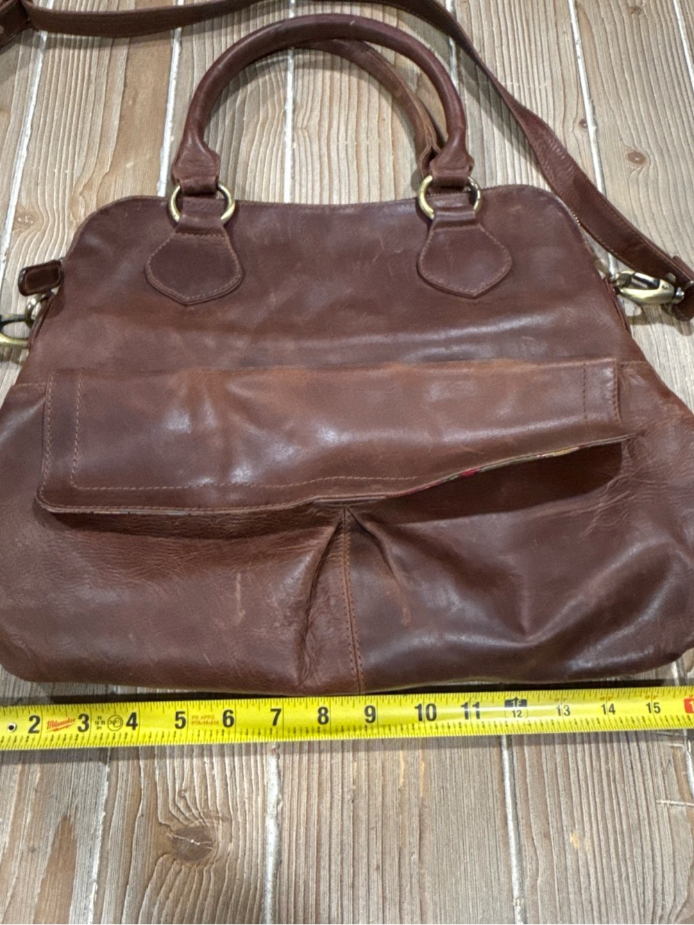 The Leather Store UK Hampton Distressed Brown Leather Tote Crossbody Bag Boho - Picture 16 of 16